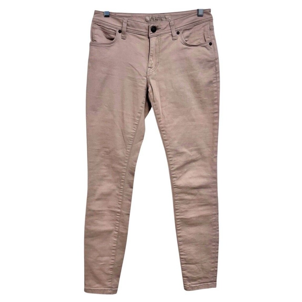 Burberry Brit Womens Skinny Low Rise Jeans Size 27 Nude‎ Authentic Designer